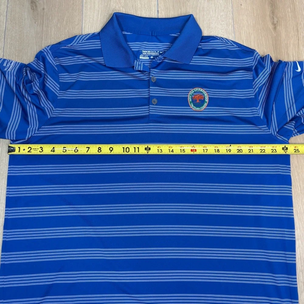 Nike Golf 2012 PGA Championship Kiawah Island Blue Striped Polo Mens XL Dri-FIT